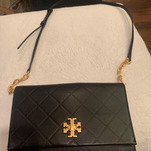 Tory Burch Georgia Turn - lock large black leather bag - Picture 2 of 16